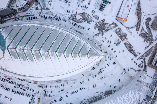 雪后中国哈尔滨会展中心体育场