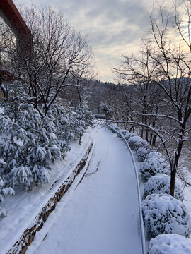 红旗渠雪景