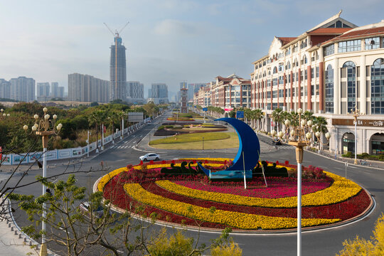 厦门集美新城蓝天白云都市风景