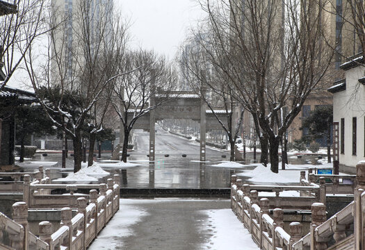 香河公园雪景