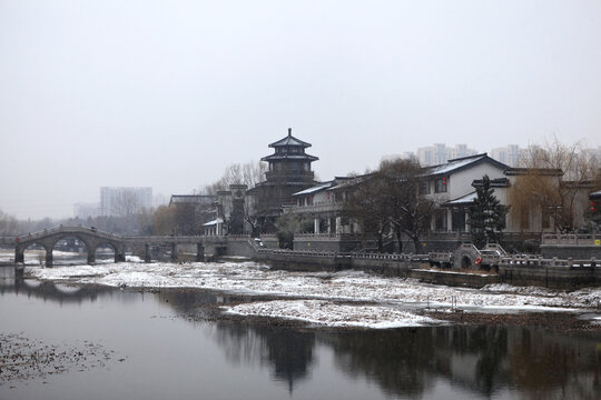 香河公园雪景