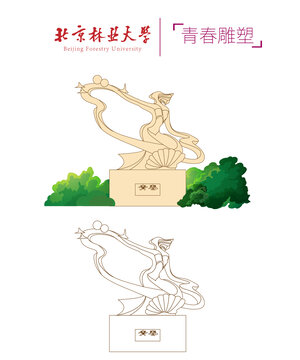 北京林业大学青春雕塑