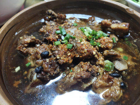 豆豉排骨特写