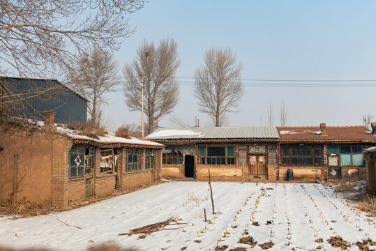 中国农村雪景