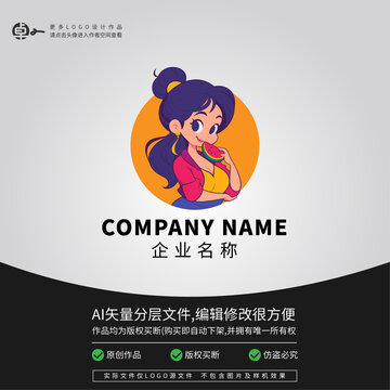 女生吃西瓜LOGO