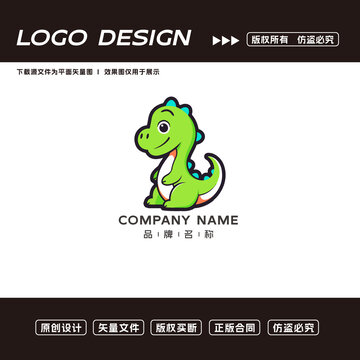 卡通恐龙logo标志
