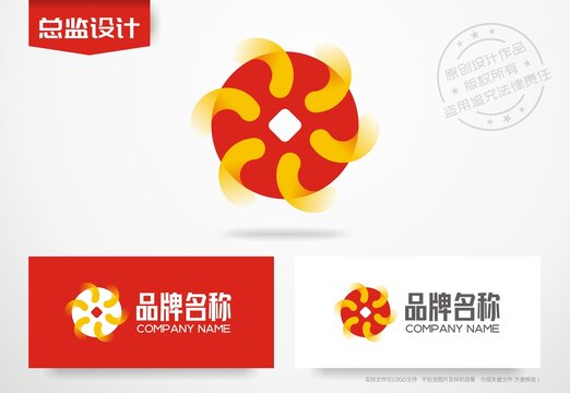 古钱币logo财管标志