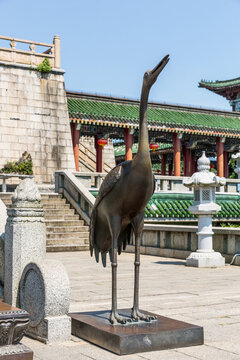 仿铜仙鹤雕塑