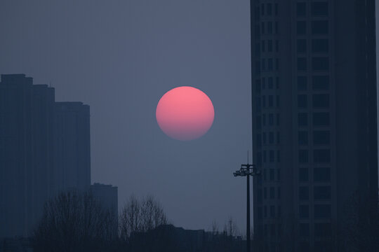 红日落日夕阳落日红太阳