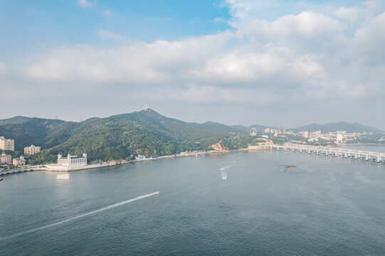 大连地标城市风光星海广场航拍