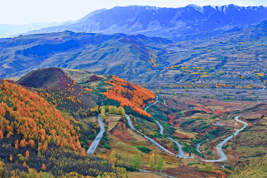 西宁海东扎哈公路秋色秋景