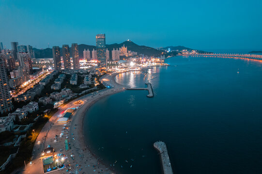 大连地标都市城市风光楼房夜景