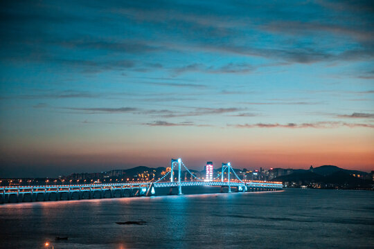 大连星海湾跨海大桥夜景