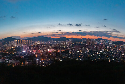 大连地标都市城市风光楼房夜景