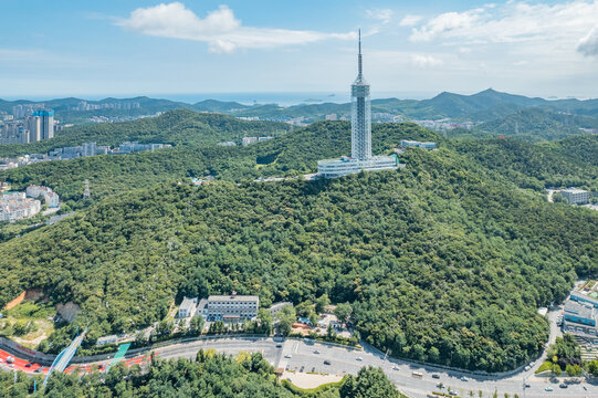 大连地标城市风光劳动公园观光塔