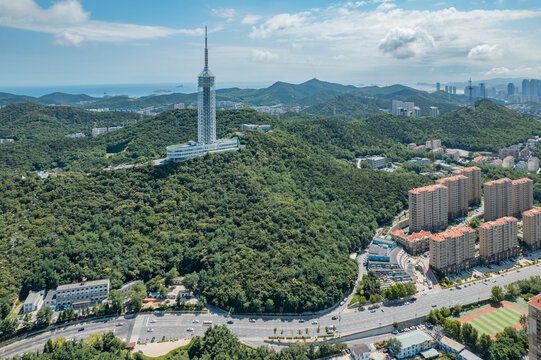 大连地标城市风光劳动公园观光塔