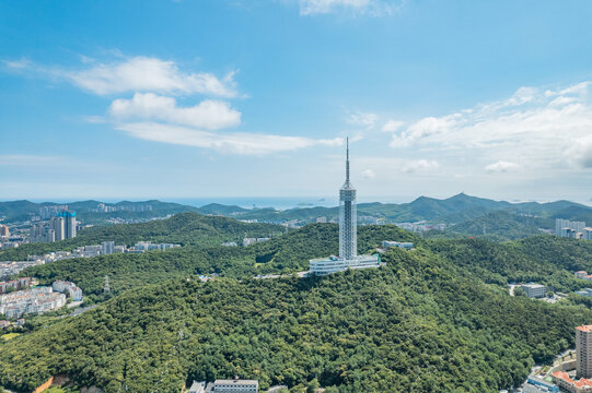 大连地标城市风光劳动公园观光塔