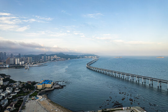 大连跨海大桥地标风光航拍