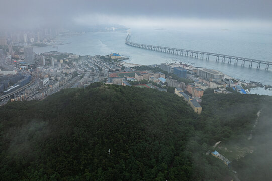 大连跨海大桥地标风光航拍