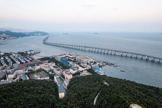 大连跨海大桥地标风光航拍