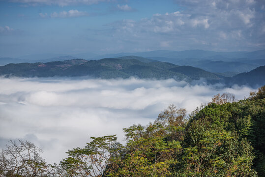 景迈山云海日出自然风光