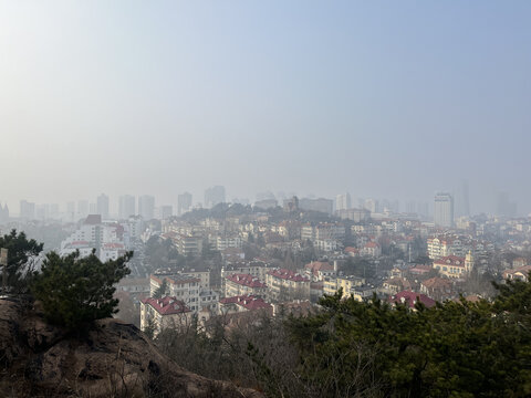 青岛信号山绿树红瓦