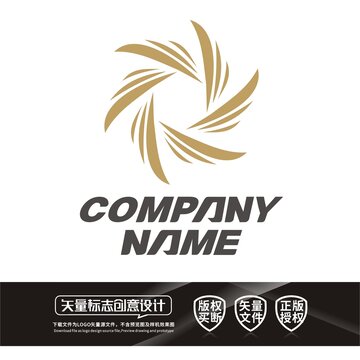 M字母翅膀LOGO标志设计