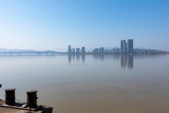 福州蓝天海洋城市建筑都市风景