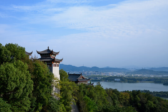 杭州湘湖俯拍风景