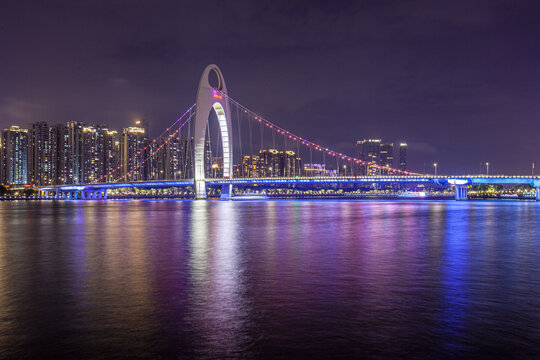 广州塔猎德大桥夜景