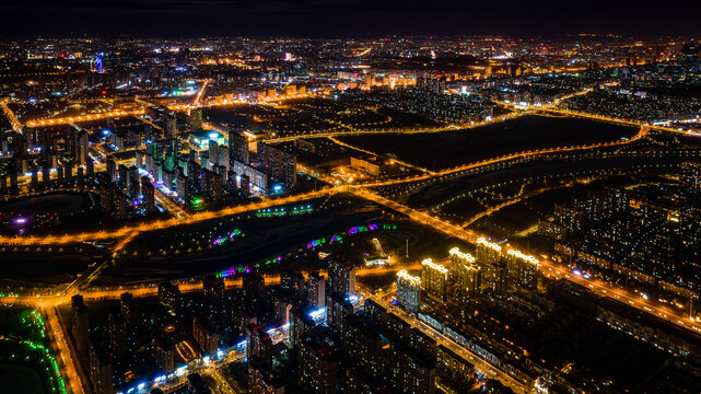 中国长春南部新城夜景