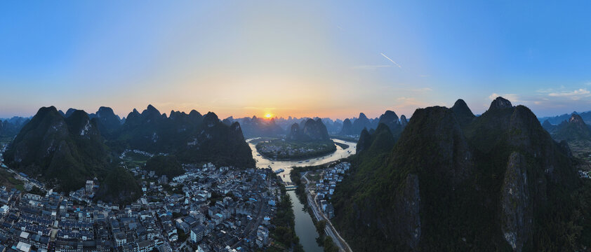 广西阳朔兴坪全景