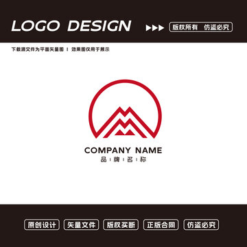 M字母logo标志