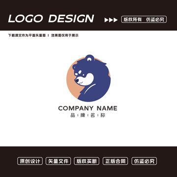 卡通熊logo标志