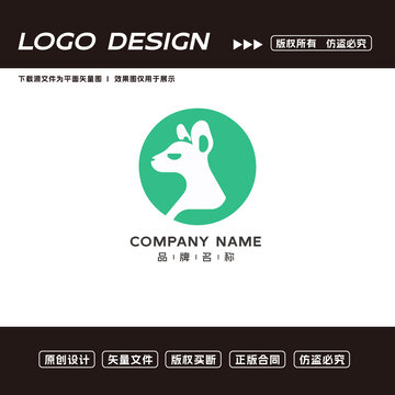 卡通袋鼠logo标志