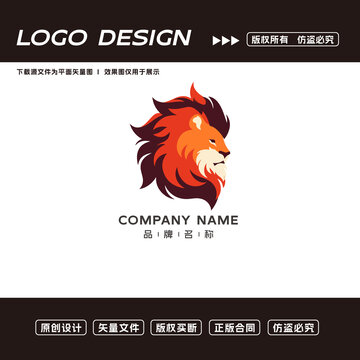 卡通狮子logo标志