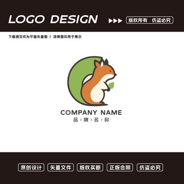 卡通松鼠logo标志