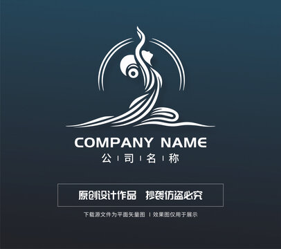 瑜伽人物logo