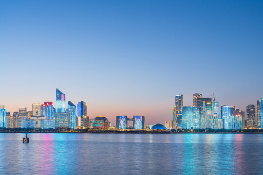 杭州钱江新城都市夜景