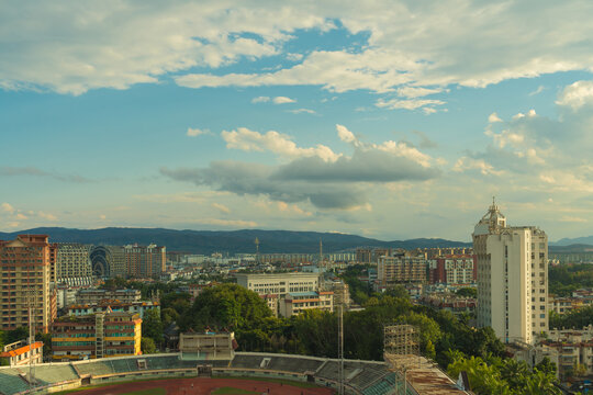 西双版纳景洪市的建筑和景观