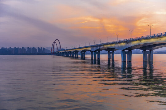 之江大桥夕阳