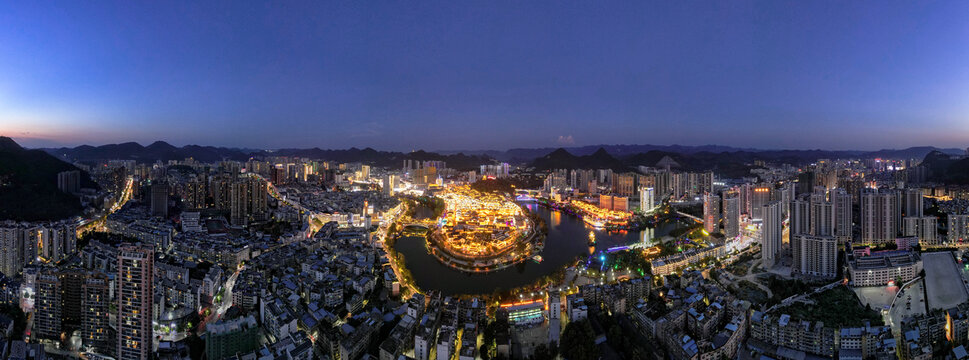 铜仁中华门古城夜景全景图