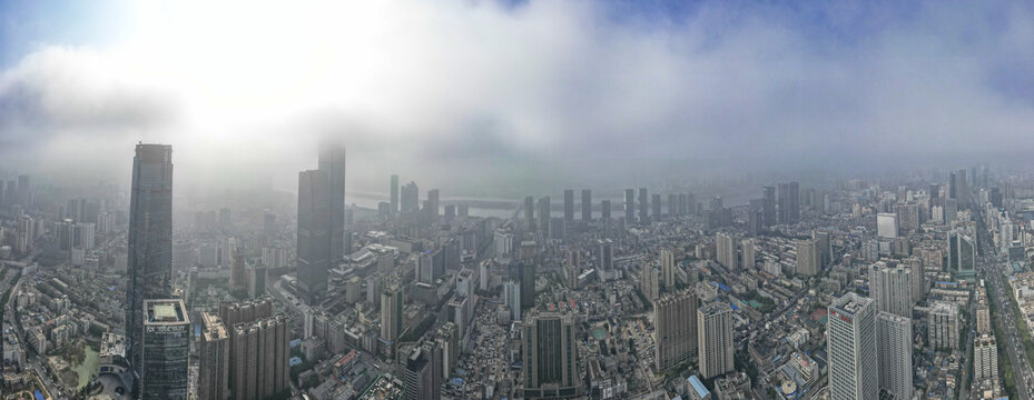 湖南长沙城市风光航拍摄影图