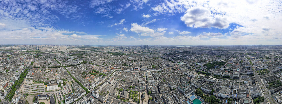 江苏苏州城市大景航拍全景图