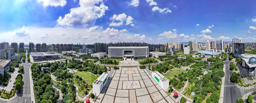 江西吉安城市风光全景图航拍