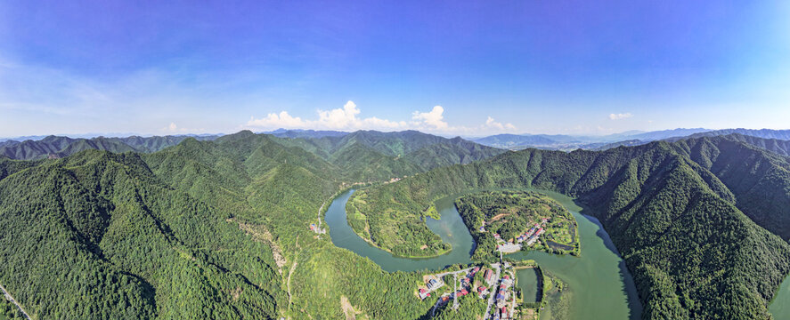 祖国青山绿色壮丽河山航拍全景图