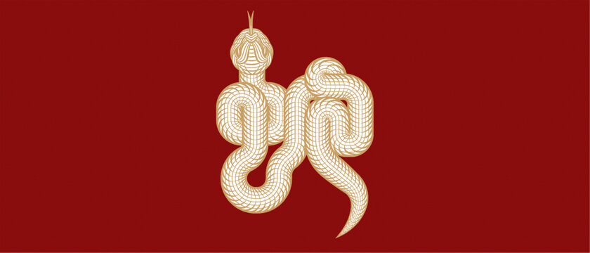蛇书法抽象背景设计