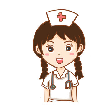 手绘卡通劳动节护士免抠元素