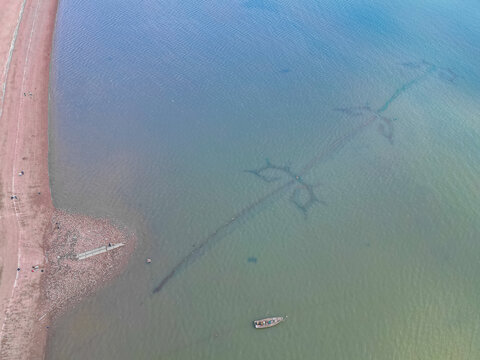 航拍葫芦岛渤海海域