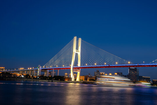 上海夜景杨浦大桥